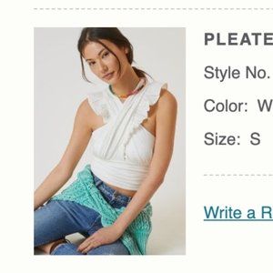NWT Anthropologie PLEATED RUFFLE HALTER TOP